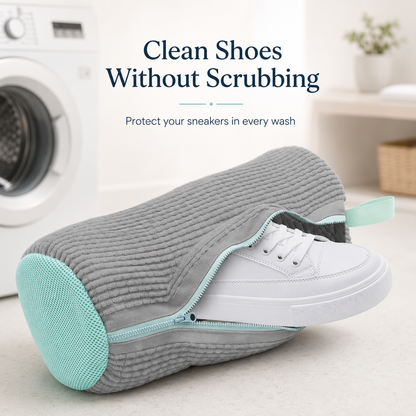 👟 Shoe Washing Bag – Reusable Sneaker Laundry Bag With Soft Cleaning Fibers