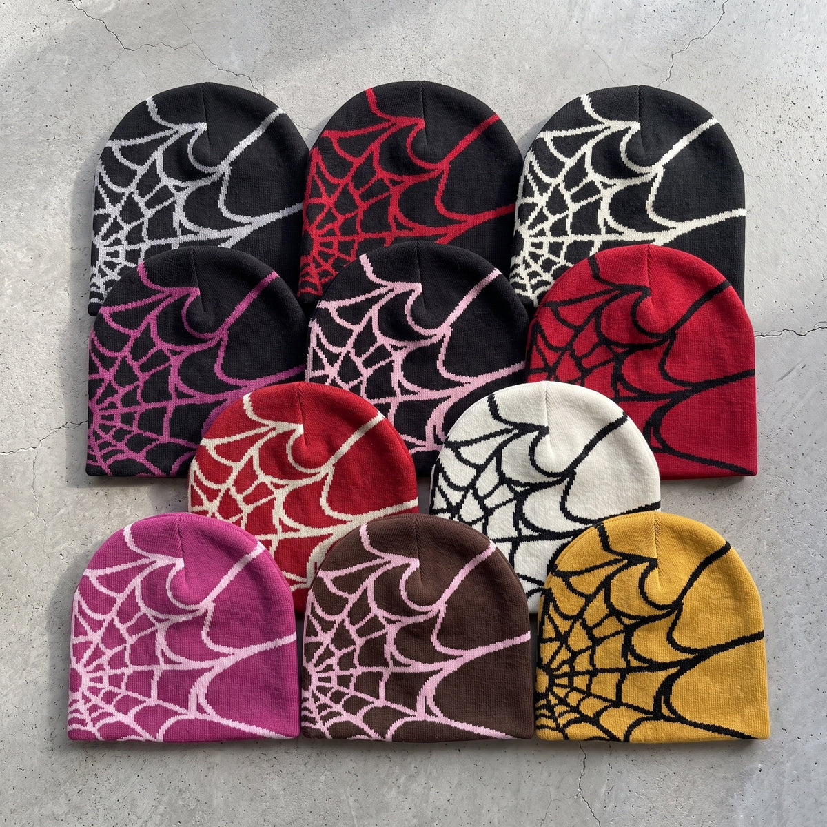 🕷️ Handmade Spider Web Knit Beanie