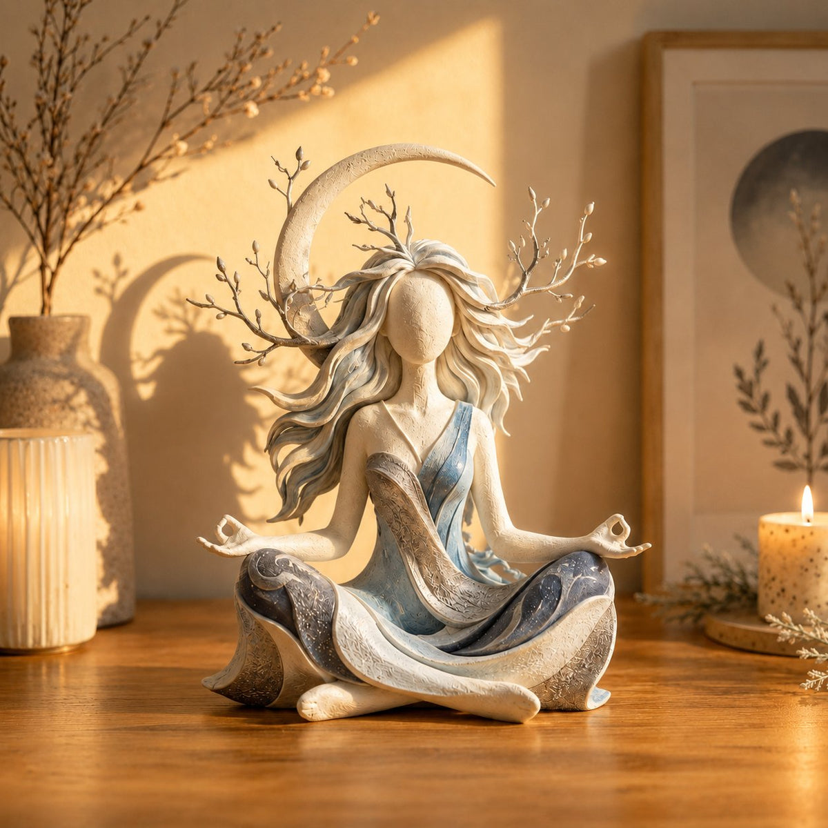 🌿 Serene Goddess of Nature Sculpture – Earth Peace Statue 🧘