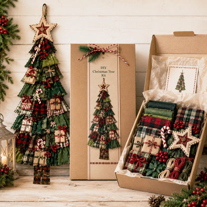🎄 DIY Oversized Patchwork Christmas Tree Door Hanging Kit – 51" Holiday Craft ✨
