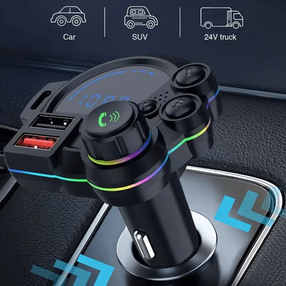 📻🚗 Universal Dual-Port Car FM Bluetooth Transmitter – Wireless Music, Hands-Free Calling & Dual USB Charger 🔌