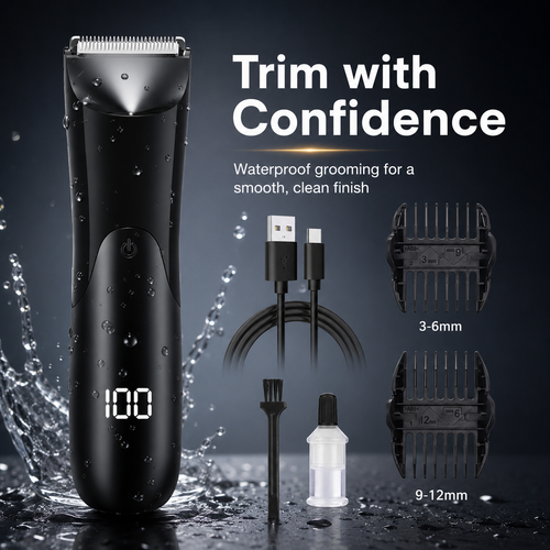 Waterproof Body Hair Trimmer for Men 🚿 Smooth Full-Body Grooming ✨