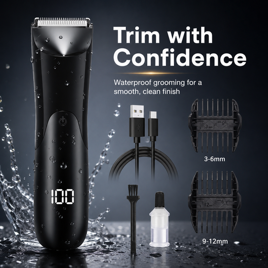 Waterproof Body Hair Trimmer for Men 🚿 Smooth Full-Body Grooming ✨