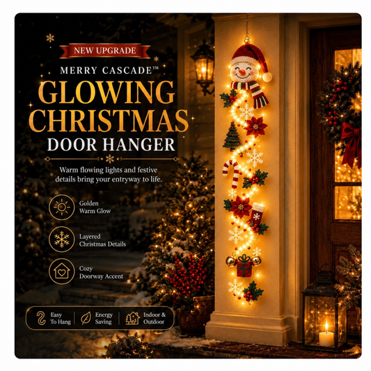 ⏳ Last day! 49% OFF – 🎅MerryCascade™ Glowing Christmas Door Hanger