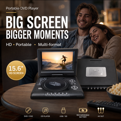 📺 Portable DVD/EVD Player – 7.8in Rechargeable Screen for Travel