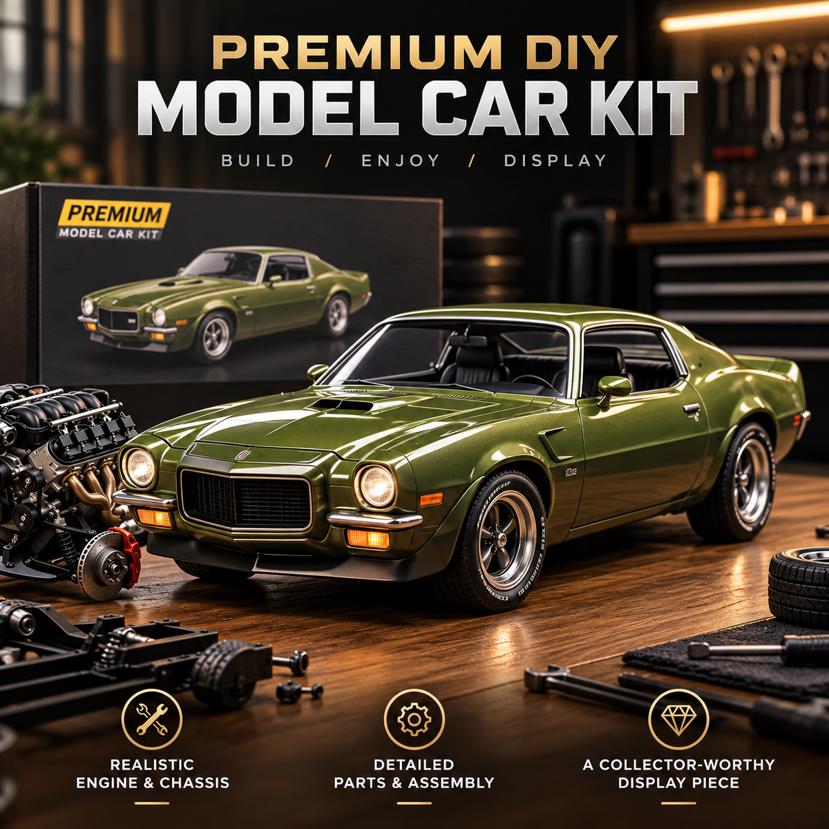 🏁 Build Your Own Classic American Muscle Car Model Kit