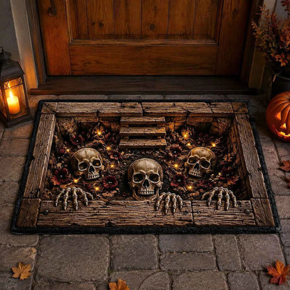🎃 Halloween Plush Doormat – Soft Crystal Velvet Entryway Mat, Non-Slip Front Door Rug for Festive Home Decor