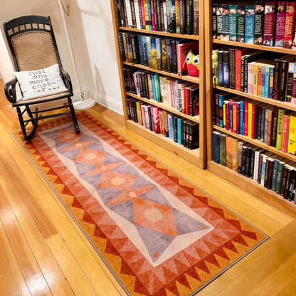 Vintage Sunset Washable Runner Rug