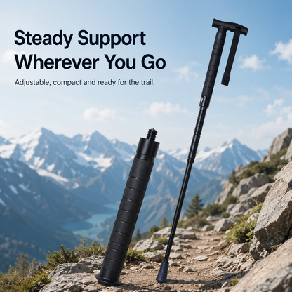 ⛰️ Telescopic Hiking Staff Anti Shock Walking Pole with Emergency Glass Breaker 🥾