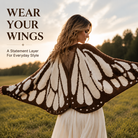 🦋 Butterfly Wing V-Neck Batwing Sleeve Knit Cardigan Sweater 🧥