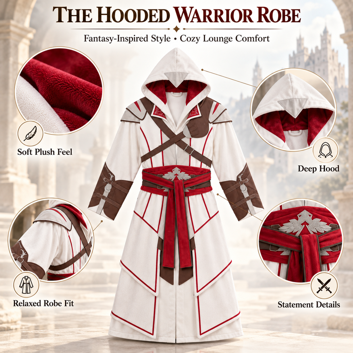 🔥 50% OFF Hooded Warrior Lounge Robe – Fantasy-Inspired Plush Comfort ⚔️