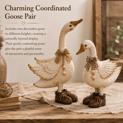 ✨ Rustic Farmhouse Chicken and Goose Shelf Sitters with Swinging Legs 🐔