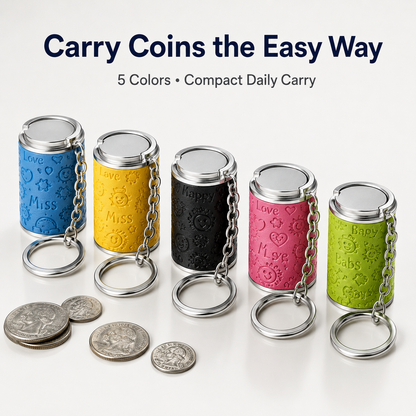 🪙 Never Lose Your Coins Again! Mini Coin Storage Keychain 🔑💼