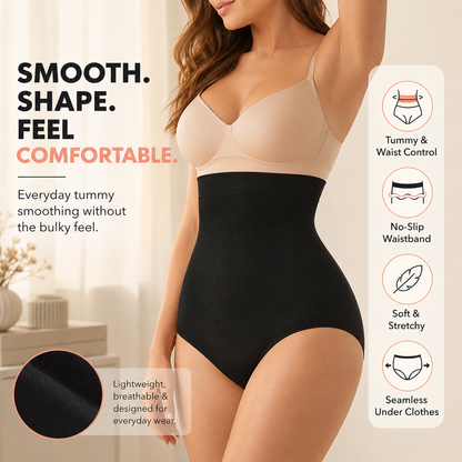 👙 High-Waisted Seamless Tummy Control Shaper Brief with Anti-Slip Silicone 💃