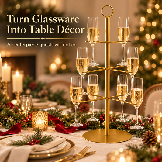 🥂 Multi-Tier Stemware Glassware Display Stand – DIY Tabletop Beverage Centerpiece ✨