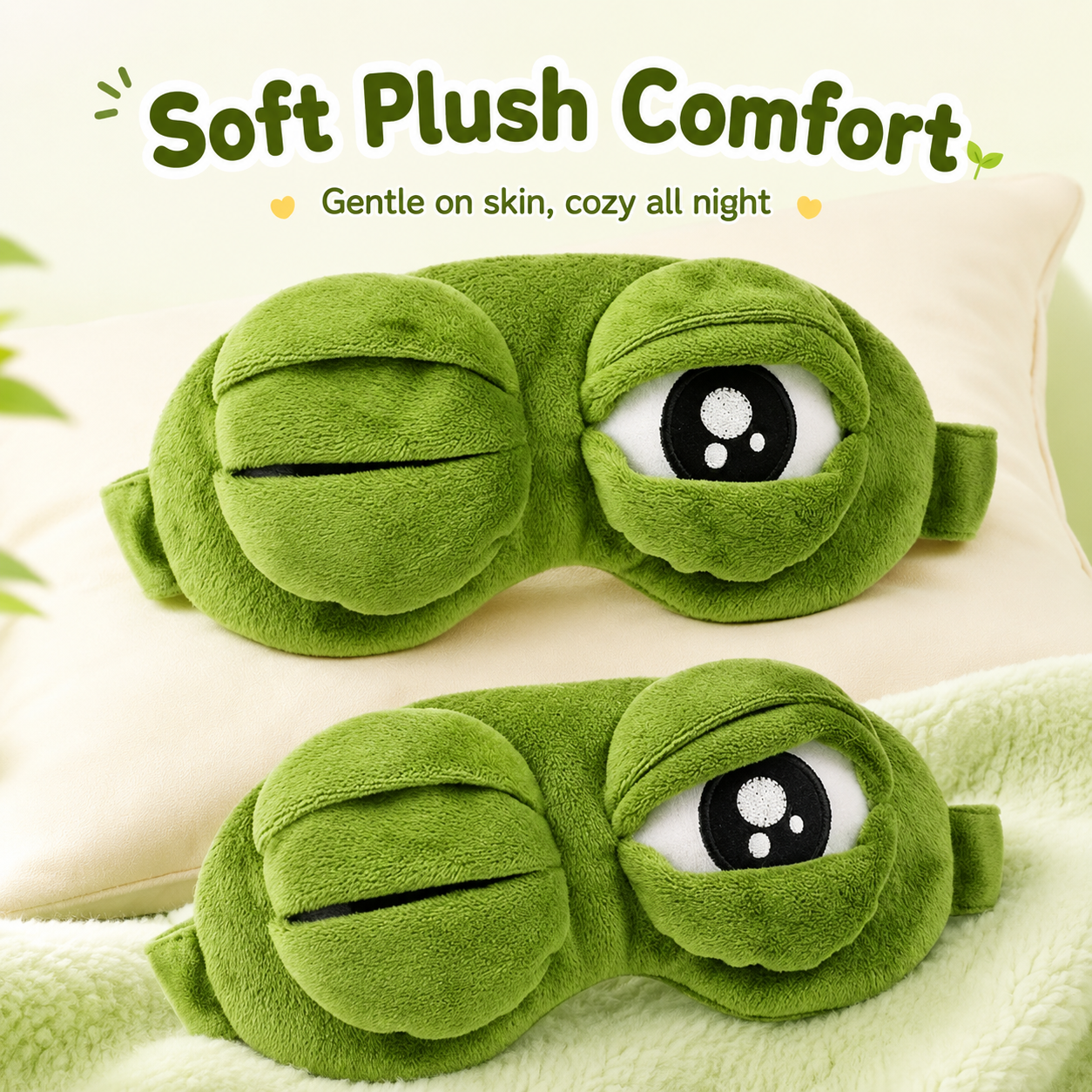 🐸Plush Comfort 3D Sad Frog Sleep Mask
