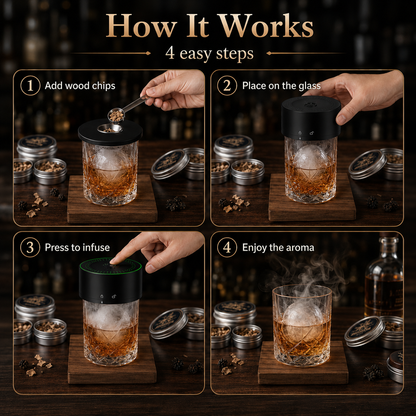 ✨ Electric Aroma Infuser Kit – Whiskey & Cocktail Wood Smoke Infuser