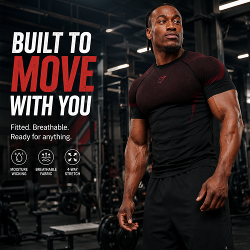 💪 Men's Athletic Compression T-Shirt – Quick-Dry Breathable Gym Tee🏋️‍♂️