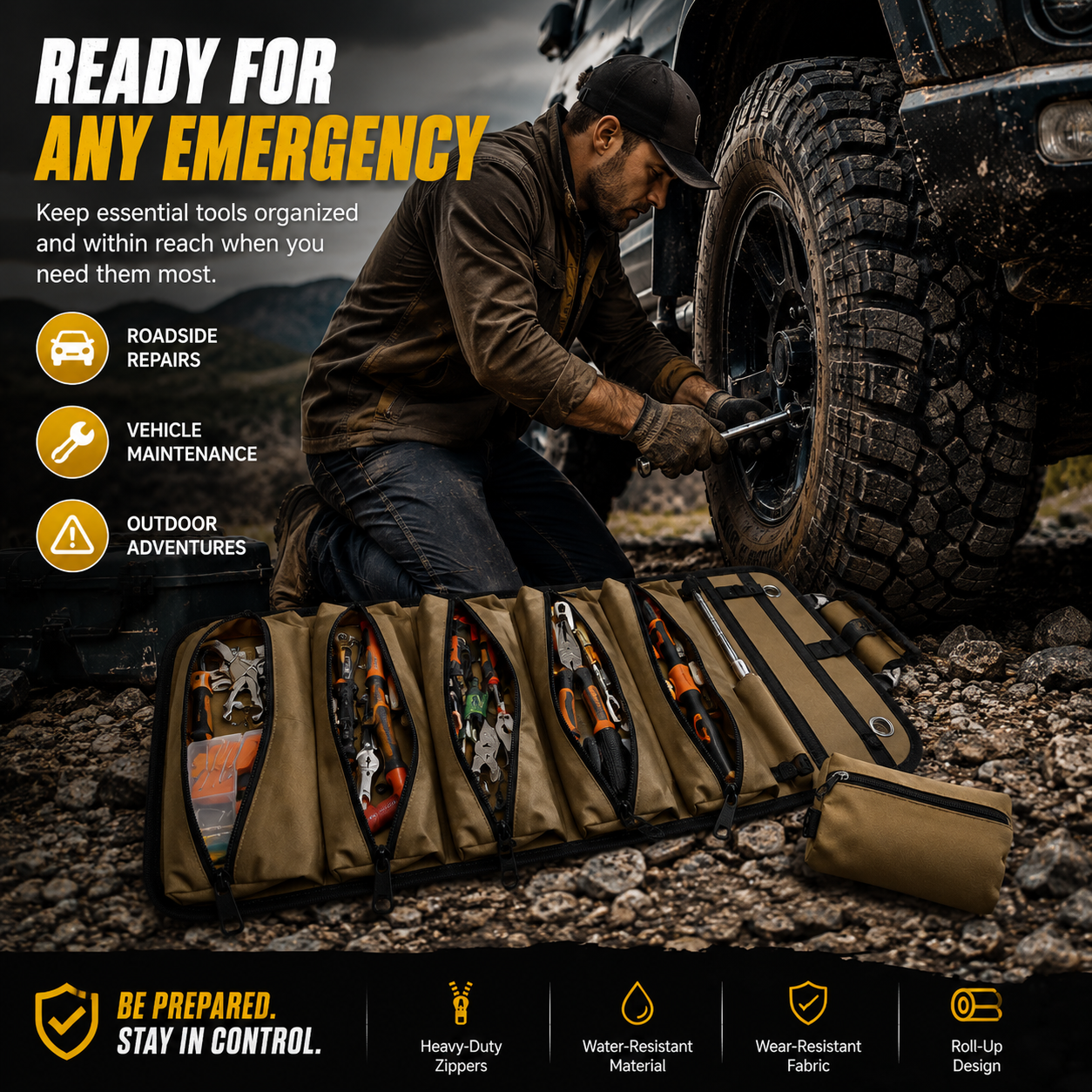 🛠️ Universal Heavy-Duty Roll-Up Tool Bag