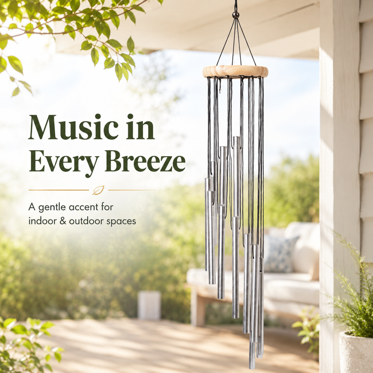 🎐 12 Tube Wind Chimes Outdoor Indoor Deep Tone Memorial Windchimes with S Hook 🌳