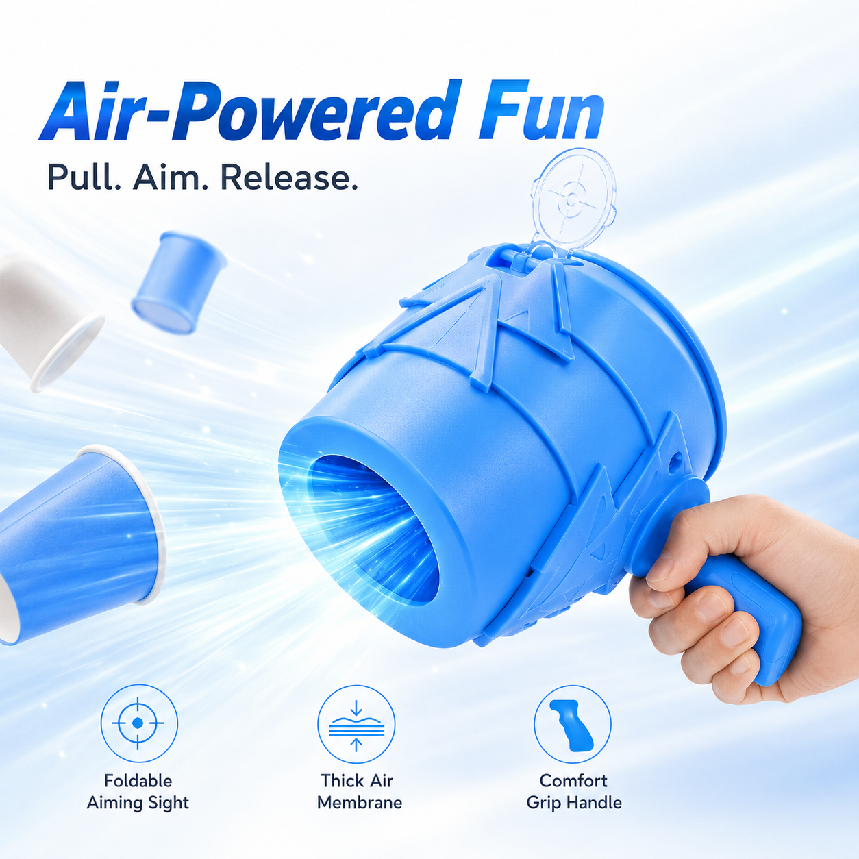 🚚 Free Shipping | 💨 Air Cannon Toy with Foldable Sight 🎯