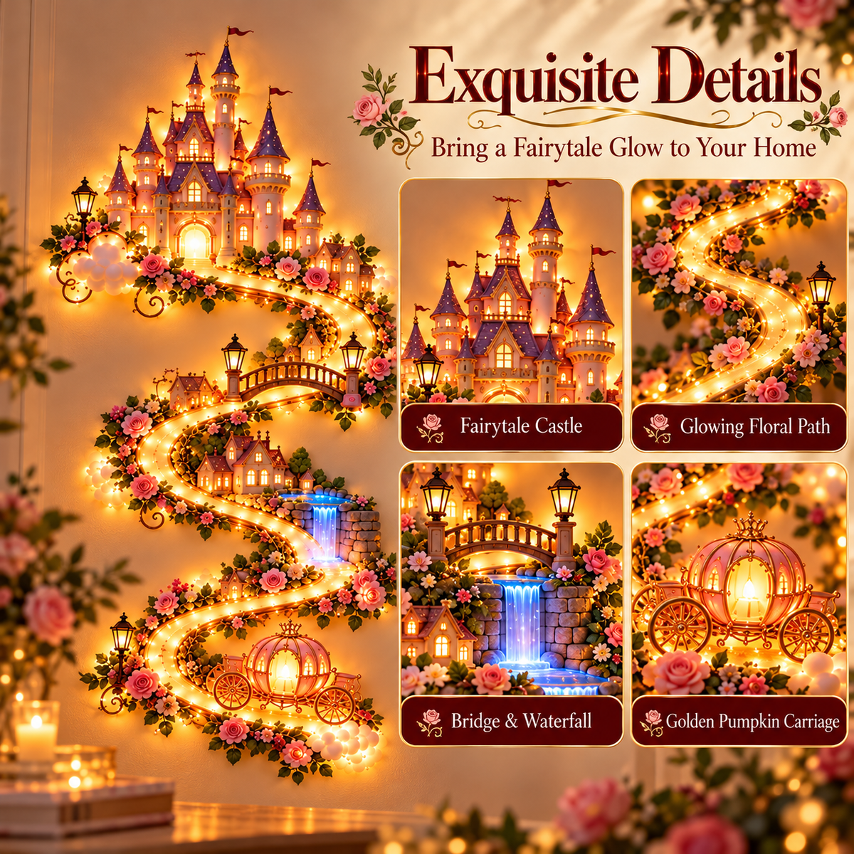 ✨ Illuminated Fairytale Wall Décor | Glowing Storybook Scene