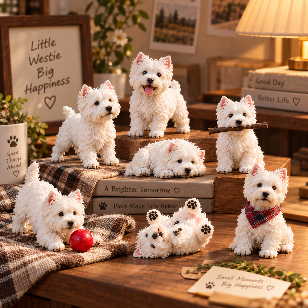 🐾 24-Day Westie Figurine Set - Cute Dog Advent Countdown Collection