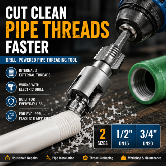 🛠️ Drill Powered Pipe Thread Cutting Tool Bit for Internal External Threads ⚡