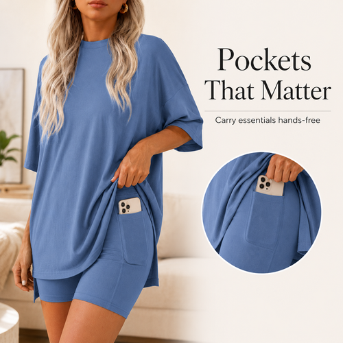 🔥 [55% OFF] Minimalist Lounge Two-Piece Set with Pockets