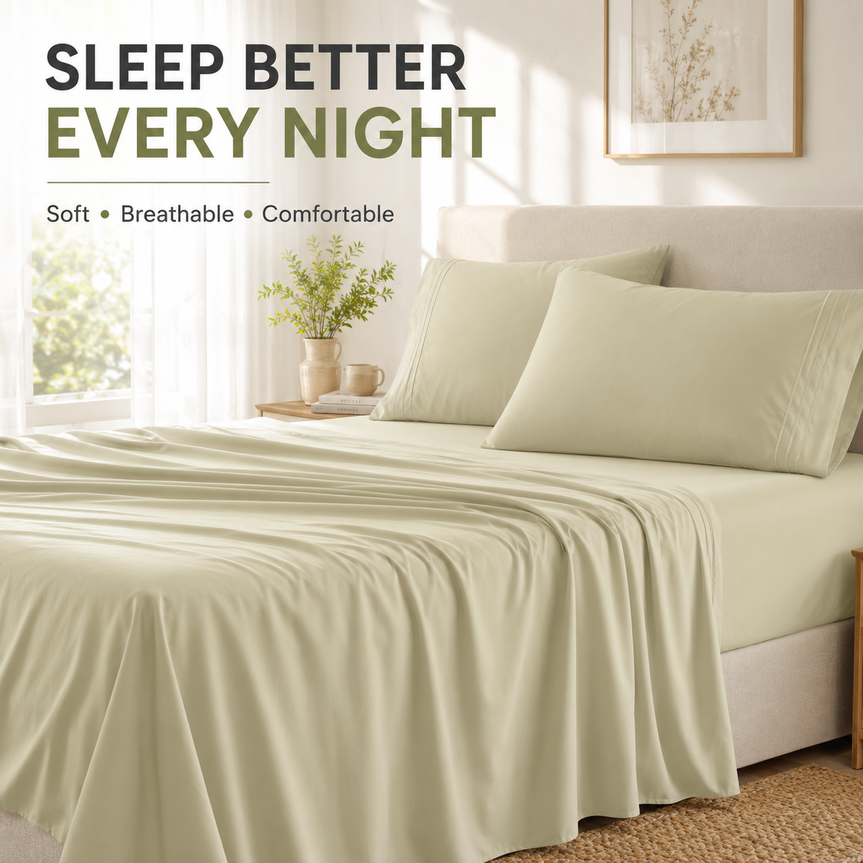 🔥 55% OFF LAST DAY 🔥 Luxury Comfort Bedding Set - Ultra-Soft Deep Pocket Sheets 🛏️