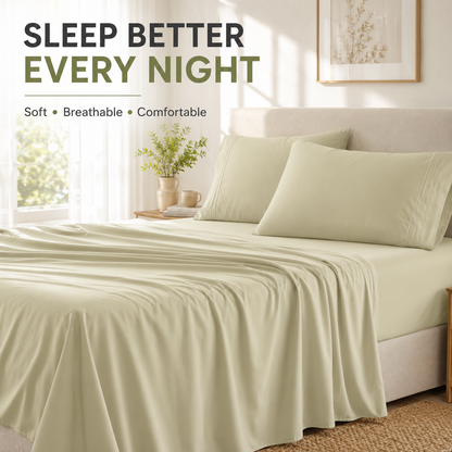 🔥 55% OFF LAST DAY 🔥 Luxury Comfort Bedding Set - Ultra-Soft Deep Pocket Sheets 🛏️