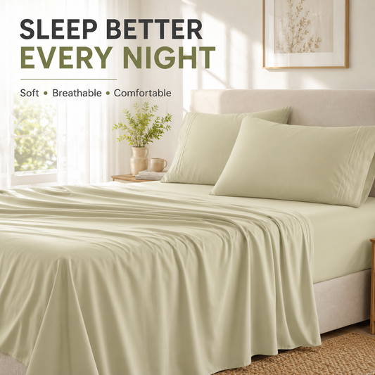 🔥 55% OFF LAST DAY 🔥 Luxury Comfort Bedding Set - Ultra-Soft Deep Pocket Sheets 🛏️