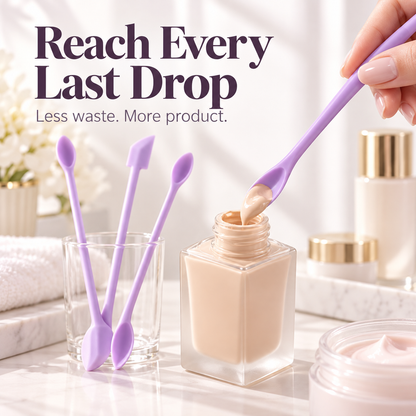 🧴 Slim Silicone Bottle Scraper & Spatula Set – Dual-Ended Cosmetic Jar Scooper ✨