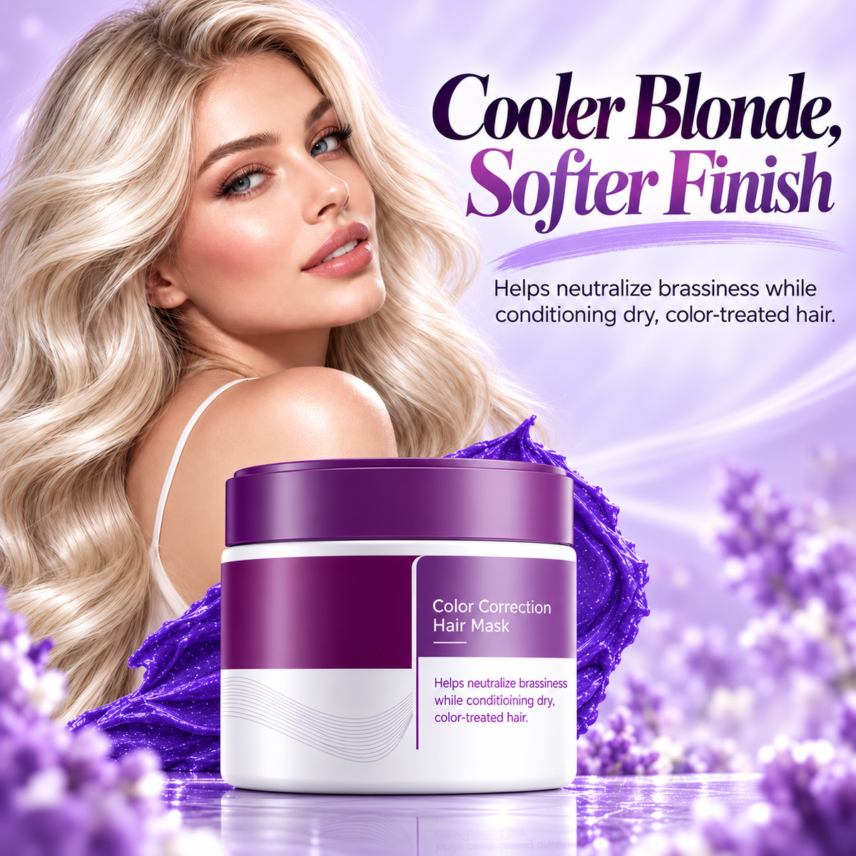 💜 Purple Toning Hair Mask – Cooler Blonde, Softer & Brighter-Looking Hair