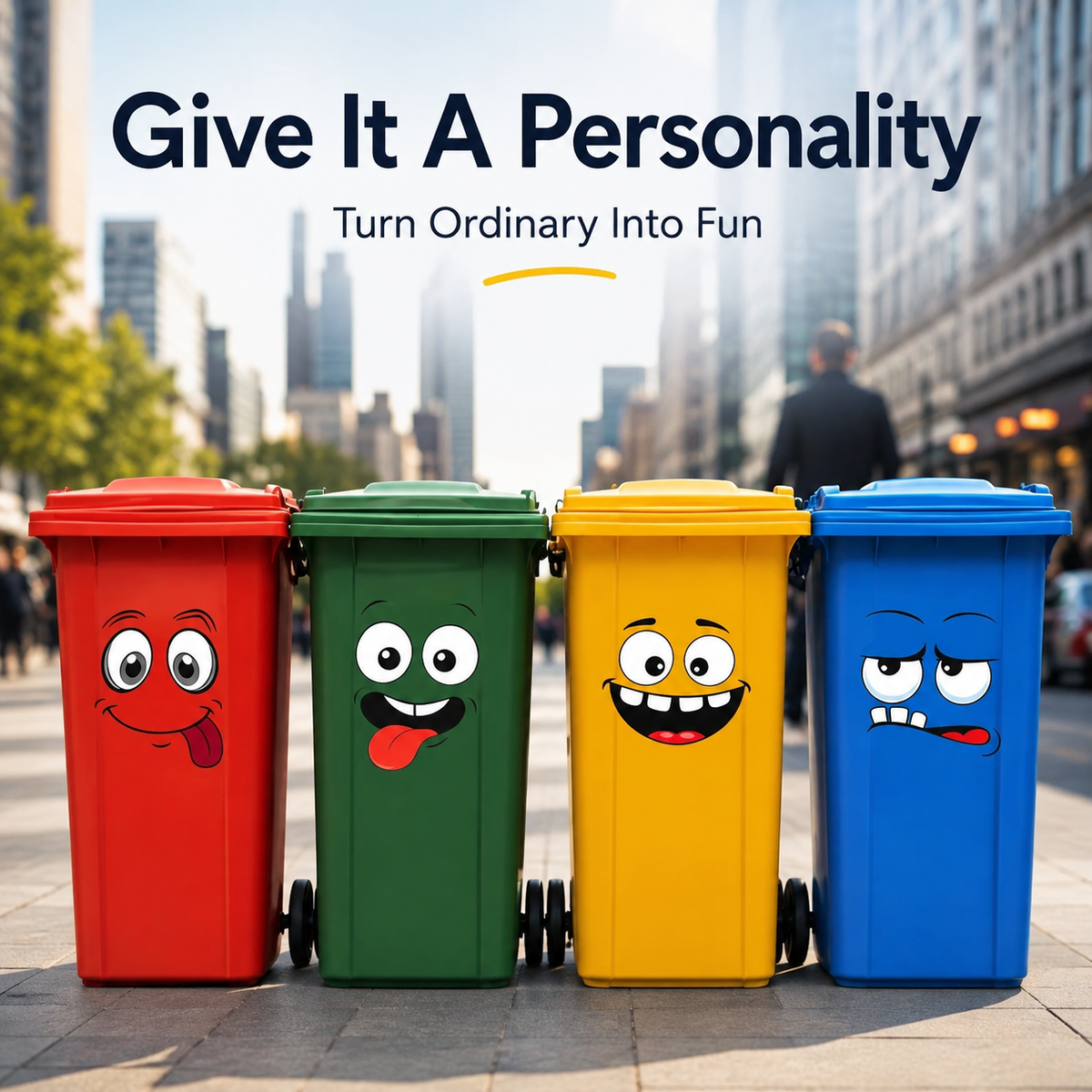 😜 Funny Cartoon Face Decal Sticker – Trash Bin & Fridge Decor 🗑️
