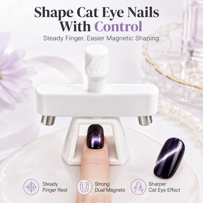 💅 Rotating Cat Eye Gel Nail Magnet Tool with Dual Height Finger Rests 💎