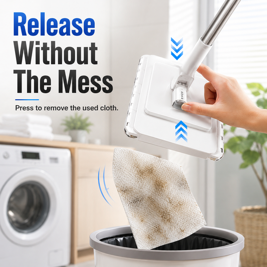 🔥 50% OFF Limited Deal 🧼 One-Touch Squeeze Flat Mop | 2-Level Water Control for Faster Cleaning
