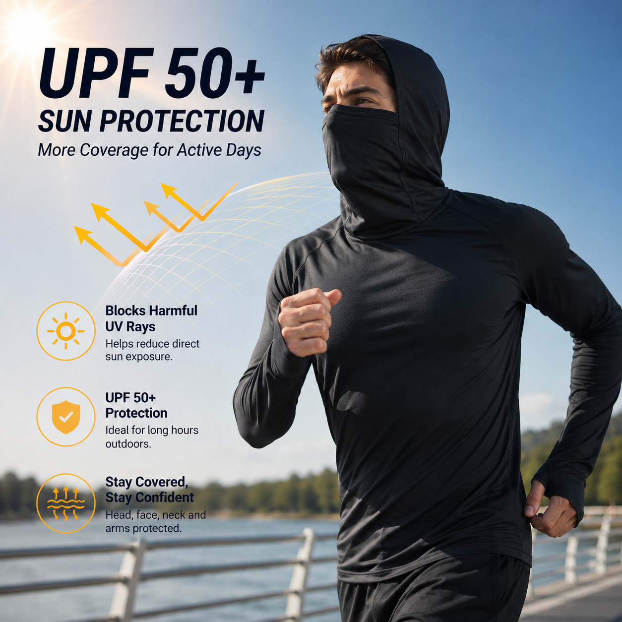 🍂 CLEARANCE SALE: 50% OFF |🛡️ 3-in-1 Integrated Hooded Sun Shirt with Face Cover 🚴‍♂️