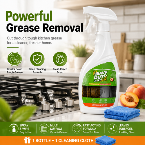 🏆 52K+ Sold | 🍑 Peach Kitchen Degreaser Foam Spray — Tough Grease Remover | 500ml