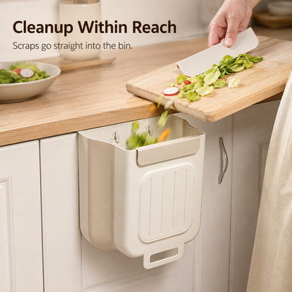 🗑️ Collapsible Hanging Kitchen Trash Can for Cabinet Doors (11L) ♻️