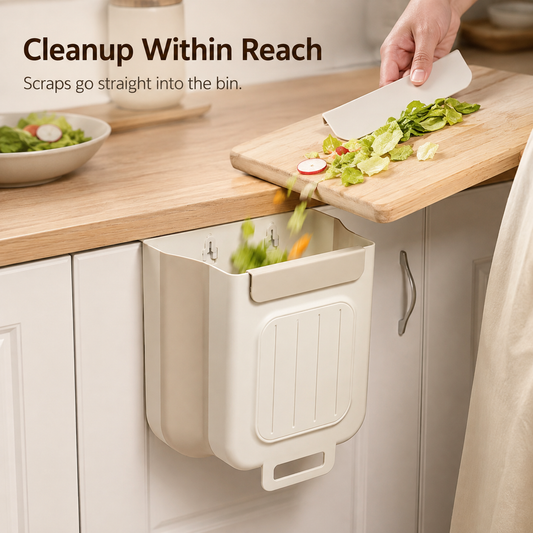 🗑️ Collapsible Hanging Kitchen Trash Can for Cabinet Doors (11L) ♻️
