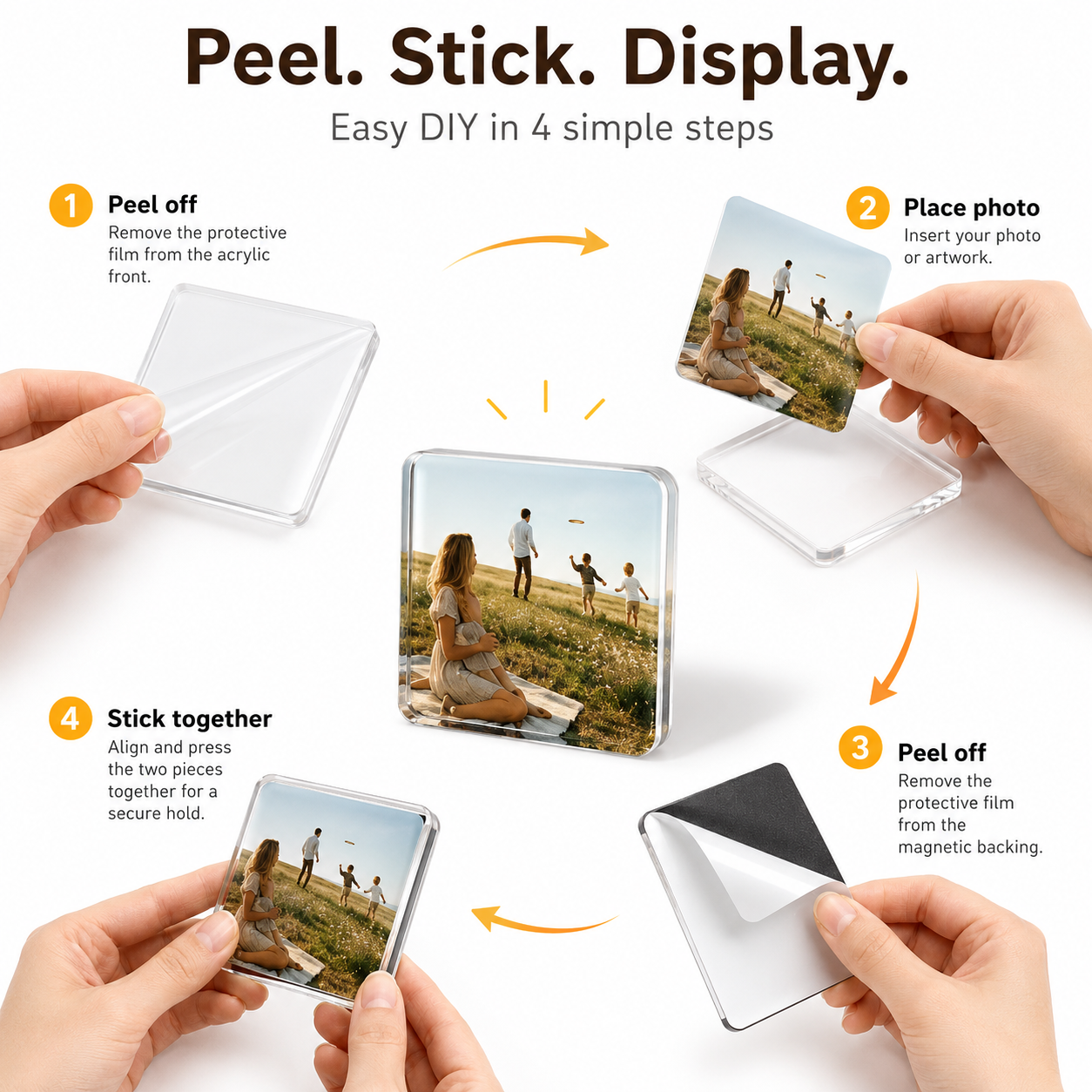 ✨ DIY Acrylic Photo Magnets