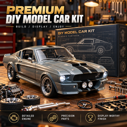 🏎️ Classic GT500-Style Fastback DIY Model Car - V8 Muscle Car Kit 🛠️