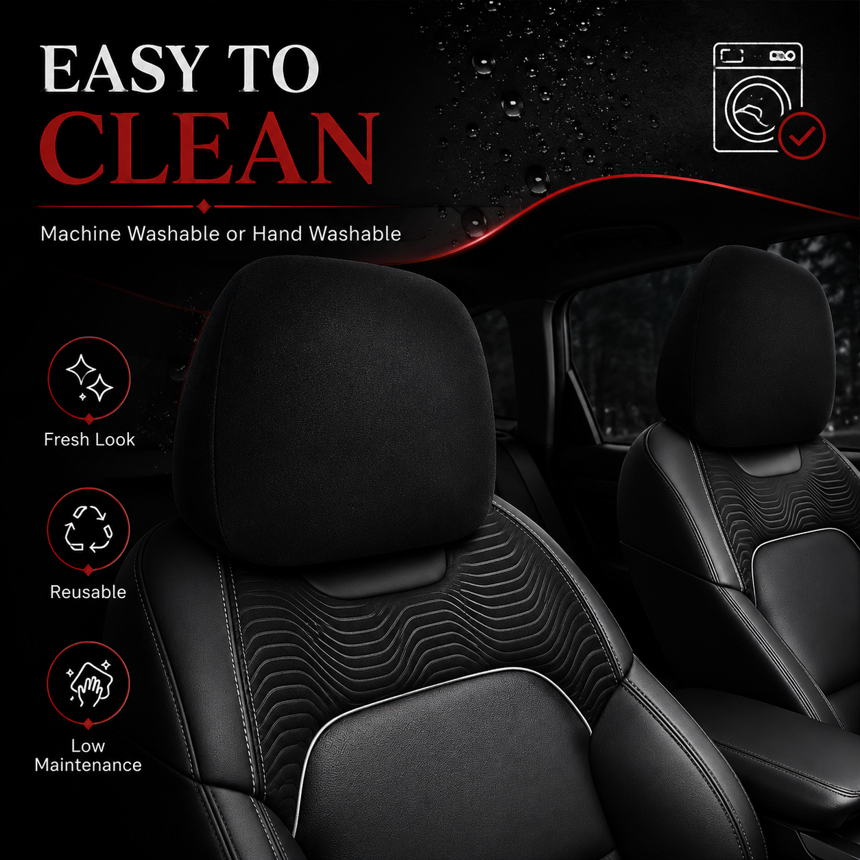 😈 2 Pcs Gothic Devil Eye Car Covers: Washable & Universal Fit 🚗