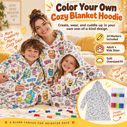 ✨ Wear Your Own Artwork – Cozy Coloring Hoodie for Kids & Adults