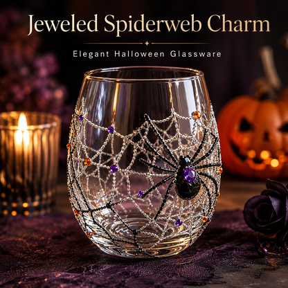 🎃 3D Raised Halloween Stemless Wine Glass 🍷