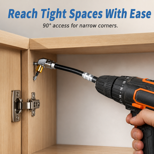 🔥 50% OFF Last Day ⏰⚙️ Flexible 90 Degree Right Angle Drill Adapter Extension 31.5 cm / 12.4 in 🛠️