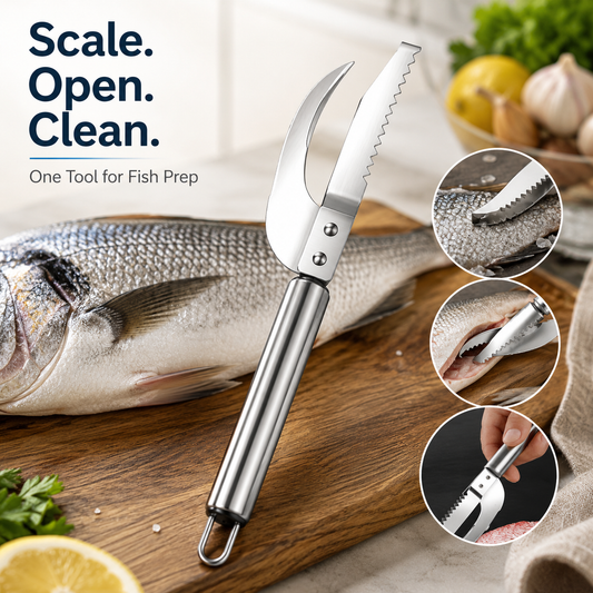 🐟 3-in-1 Stainless Steel Fish Scaler 🔪