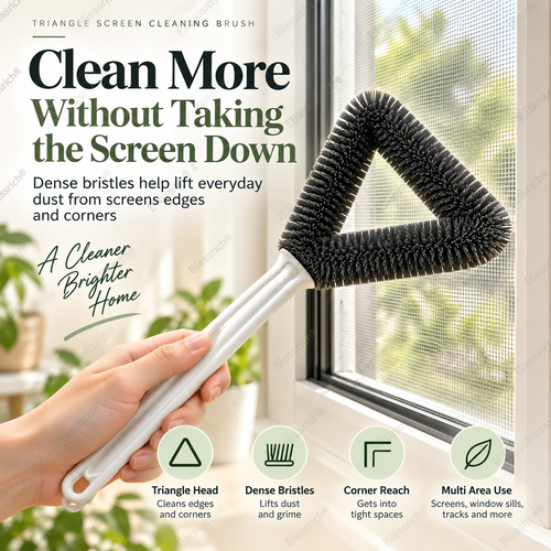 🧹 Triangle Window Screen Cleaning Brush - Corner & Track Duster 🪟