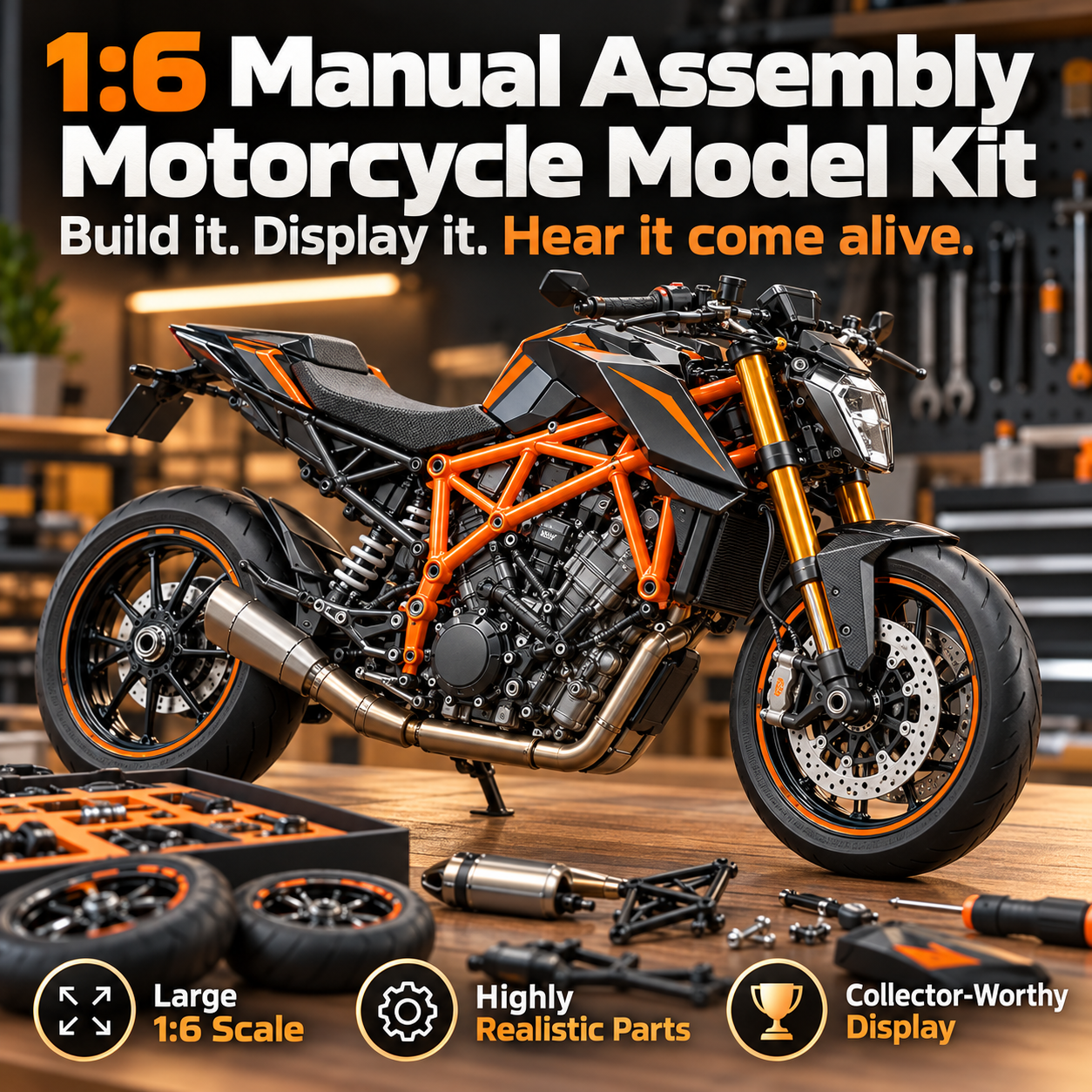 🔥 Limited-Time 49% OFF🏁 1:6 Scale Motorcycle Assembly Kit – Realistic ...